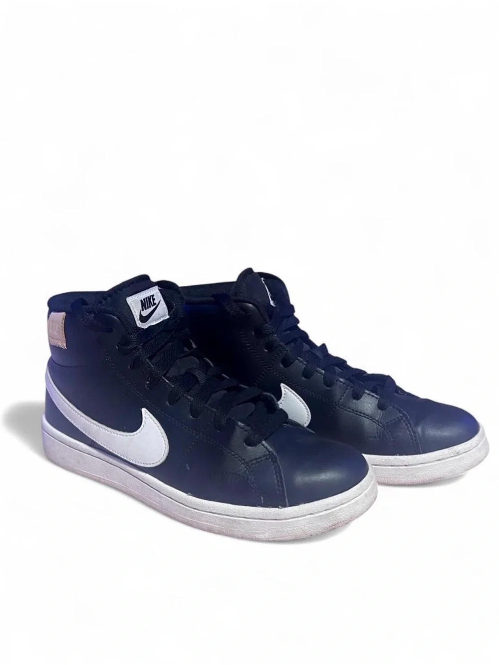 Nike Women’s High-Top Blazer Mid 77 Sneakers in Black and White